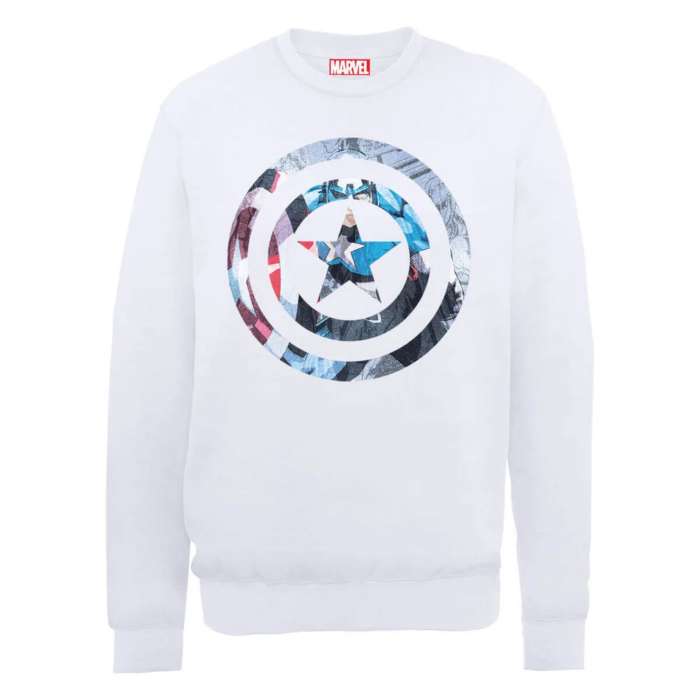 Marvel Avengers Assemble Captain America Montage Sweatshirt - White - S Bild 1