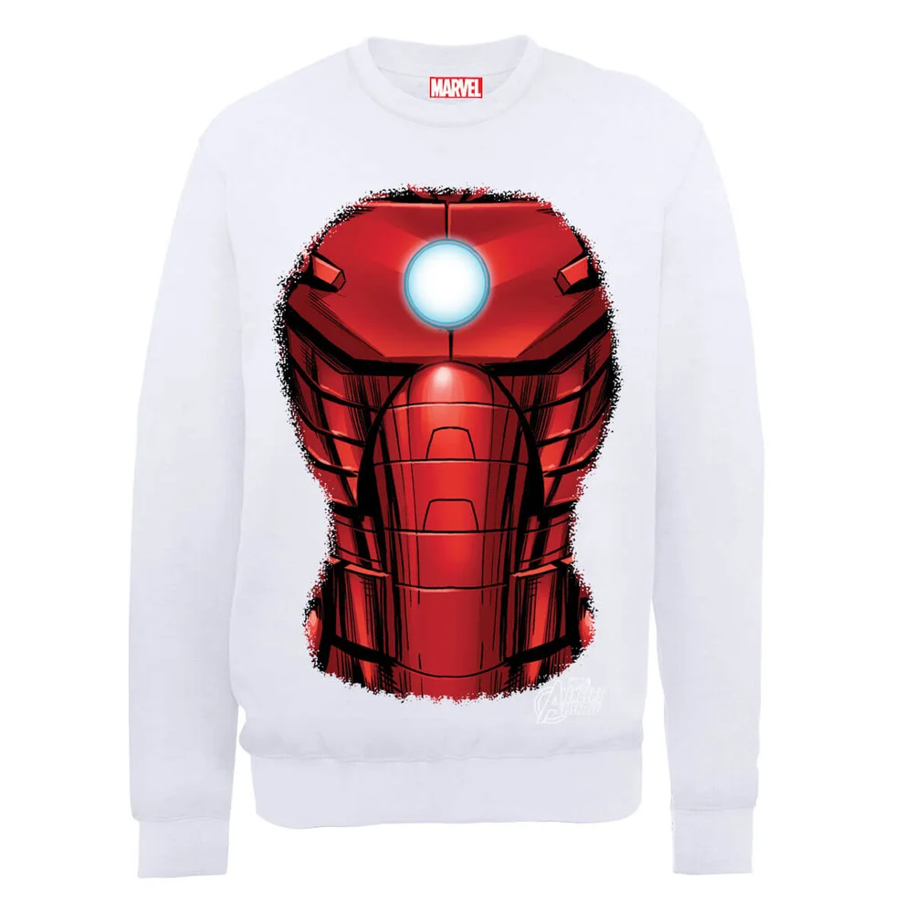 Marvel Avengers Assemble Iron Man Chest Burst Sweatshirt - White - S Bild 1