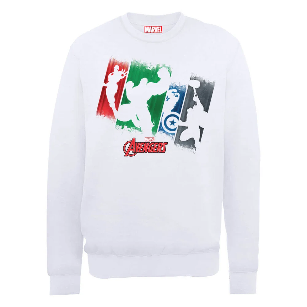 Marvel Avengers Assemble Team Punch Out Sweatshirt - White - S - Weiß Bild 1
