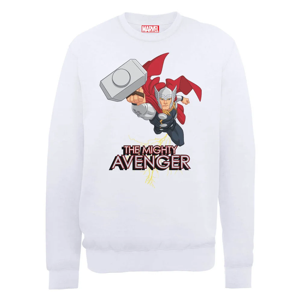 Marvel Avengers Assemble The Mighty Thor Sweatshirt - White - S - Weiß Bild 1