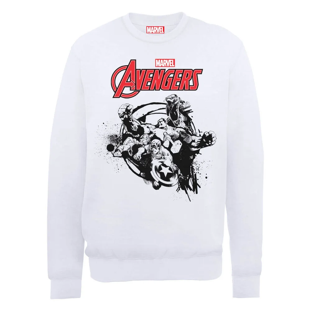 Marvel Avengers Assemble Team Burst Sweatshirt - White - S - Weiß Bild 1