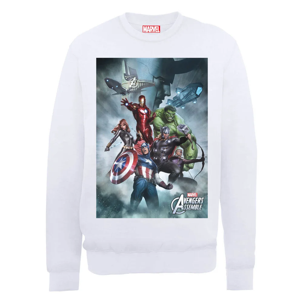 Marvel Avengers Assemble Team Montage Sweatshirt - White - S - Weiß Bild 1