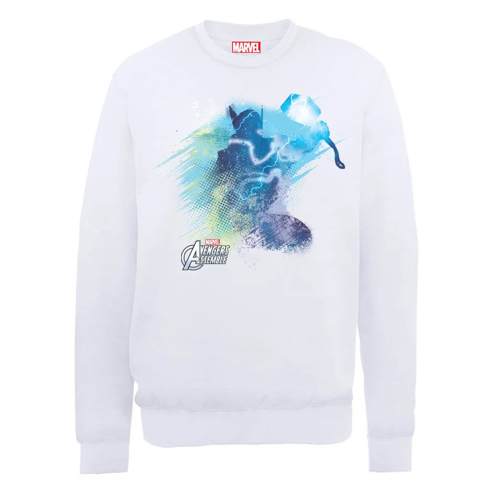 Marvel Avengers Assemble Thor Art Burst Sweatshirt - White - S - Weiß Bild 1