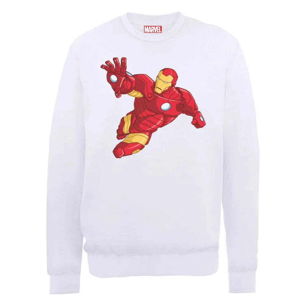 Marvel Avengers Assemble Iron Man Simple Sweatshirt - White - S - Weiß Bild 1