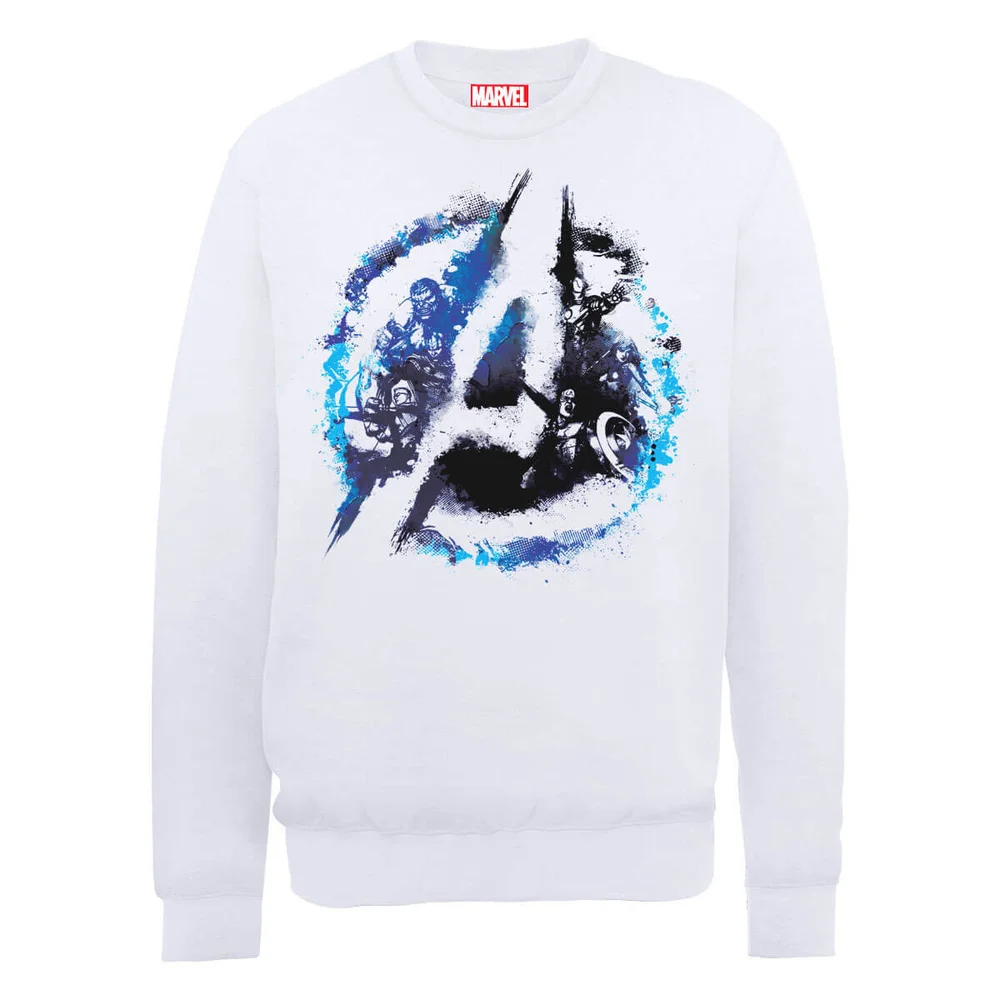 Marvel Avengers Assemble Flared Logo Sweatshirt - White - S Bild 1