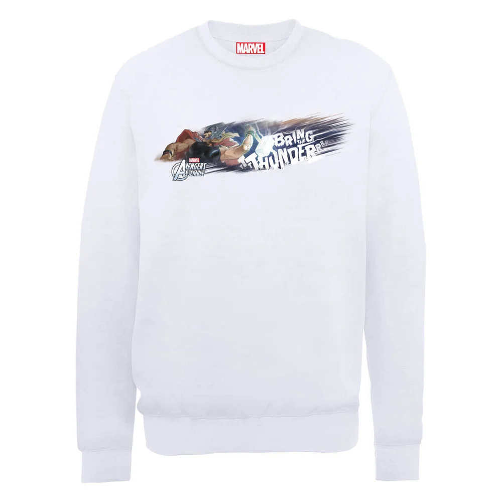 Marvel Avengers Assemble Thor Bring The Thunder Sweatshirt - White - S - Weiß Bild 1