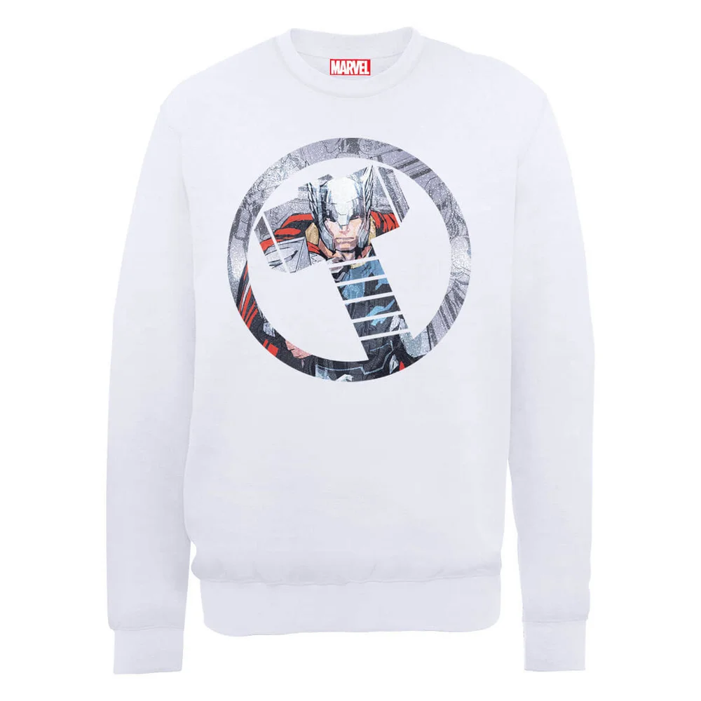 Marvel Avengers Assemble Thor Montage Sweatshirt - White - S - Weiß Bild 1