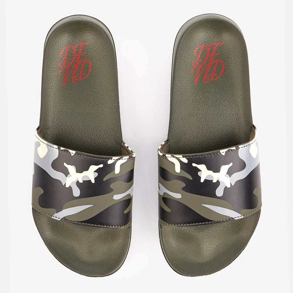 DFND Men's Ealing Sliders - Khaki Camo - UK 7 - Grün Bild 1