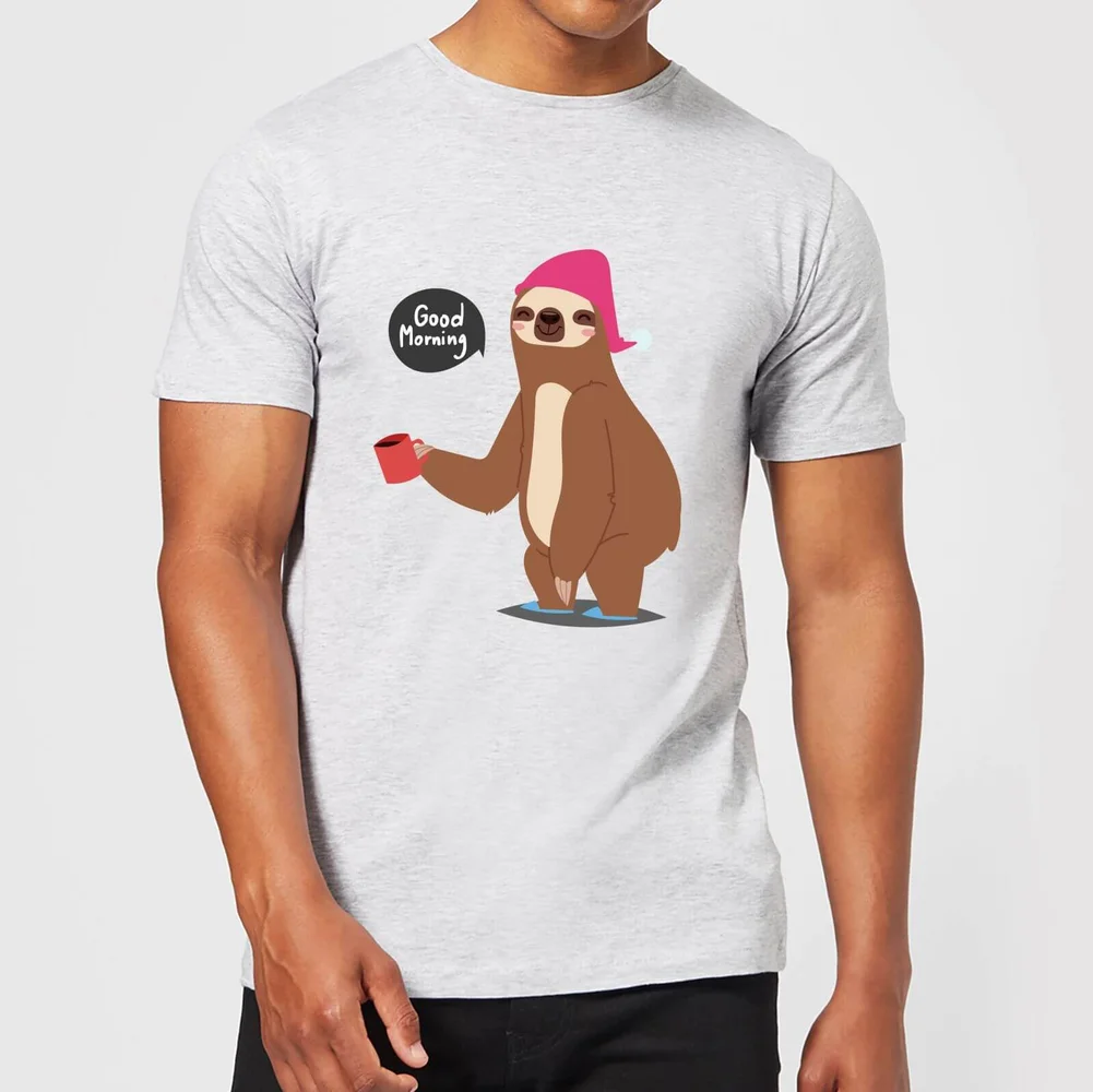 Sloth Good Morning T-Shirt - Grey - S - Grau Bild 1