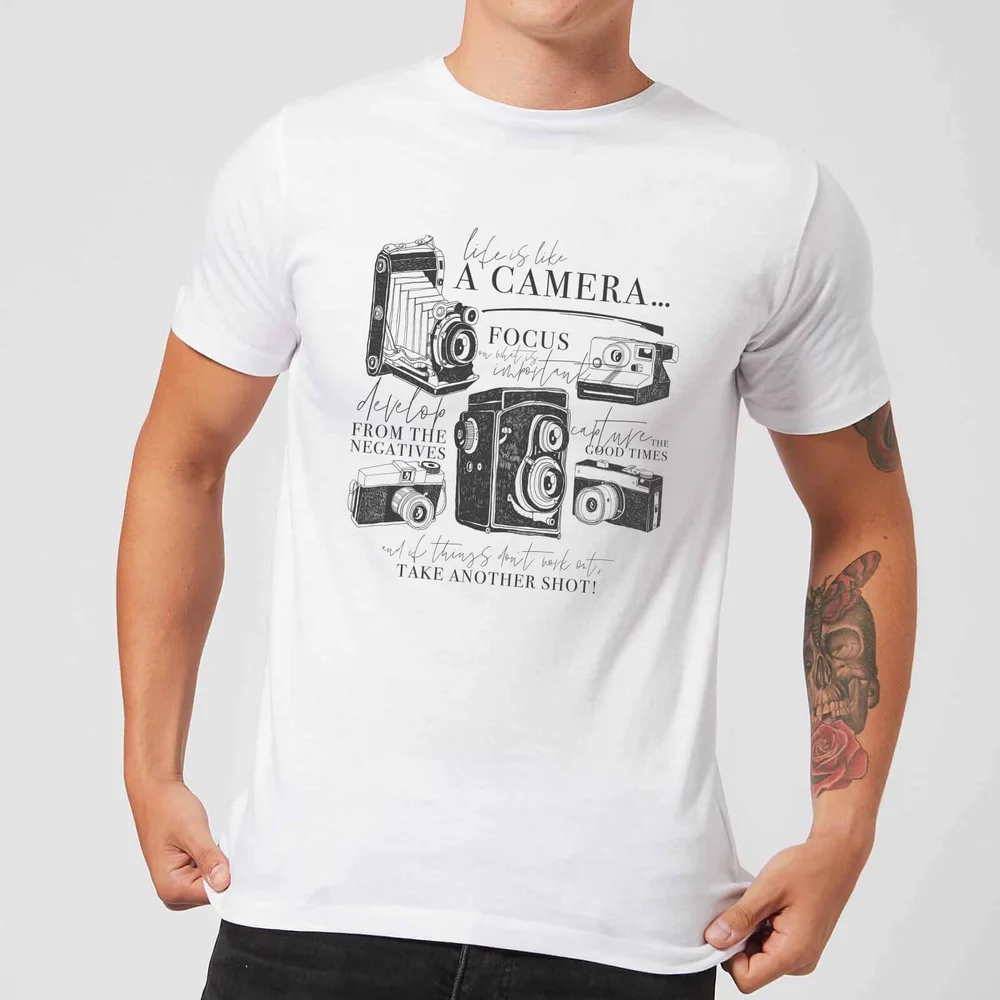 Life Is Like A Camera T-Shirt - White - S - Weiß Bild 1