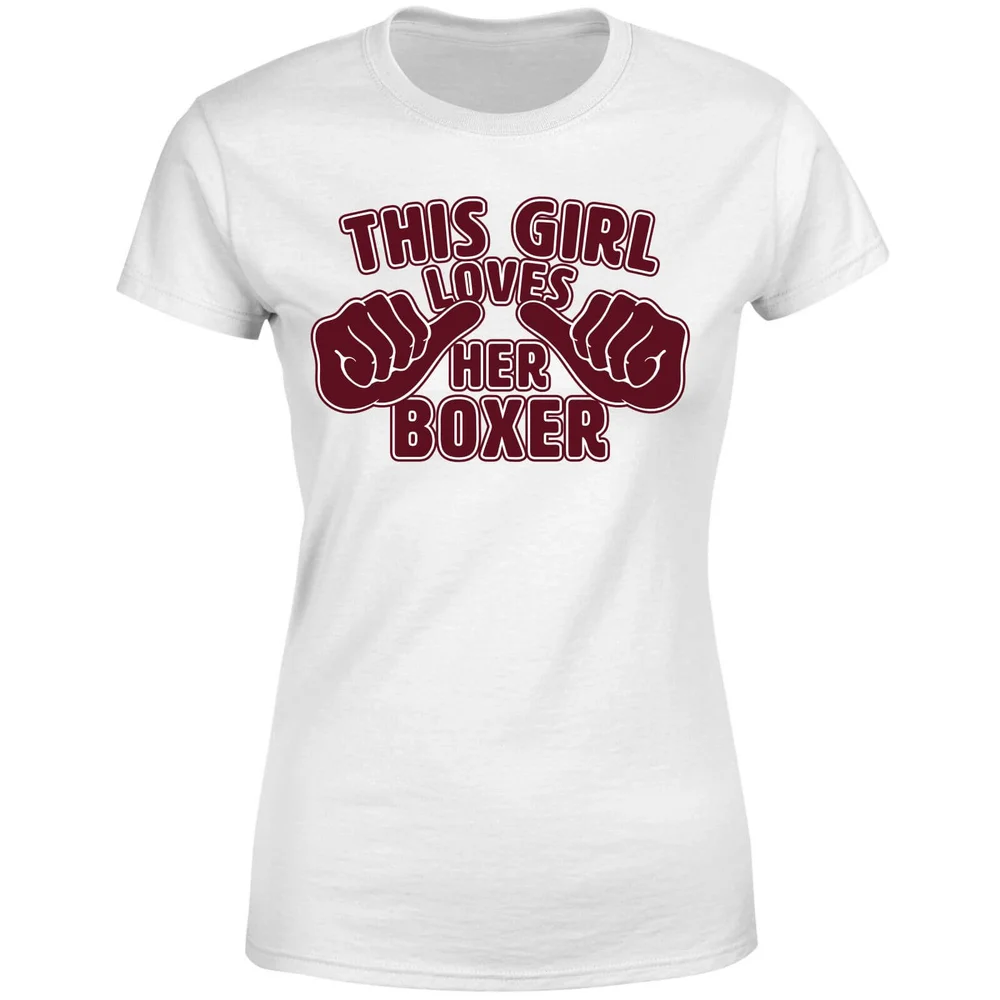 This Girl Loves Her Boxer Women's T-Shirt - White - S - Weiß Bild 1