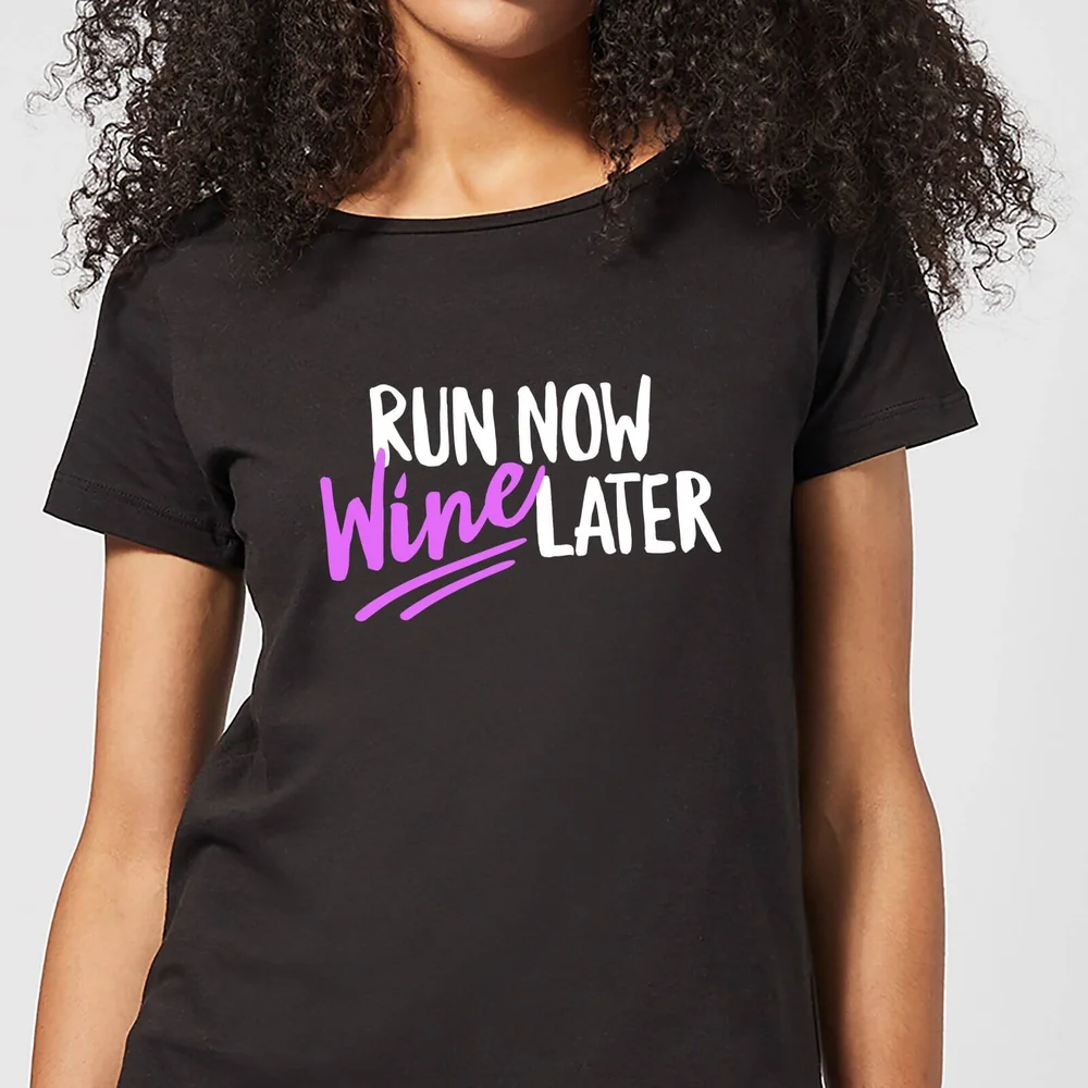 Run Now WIne Later Women's T-Shirt - Black - 3XL Bild 1