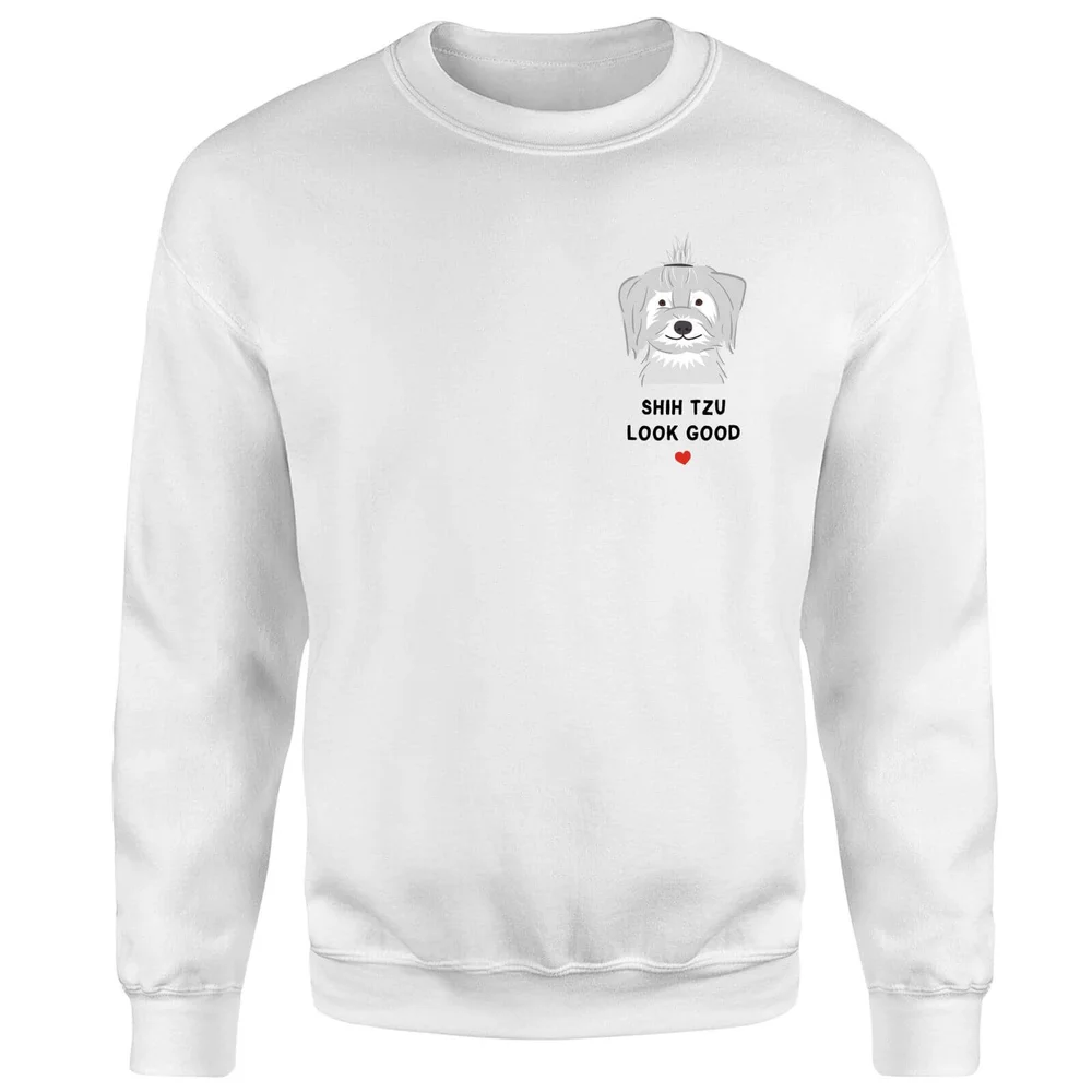 Shih Tzu Look Good Sweatshirt - White - S - Weiß Bild 1
