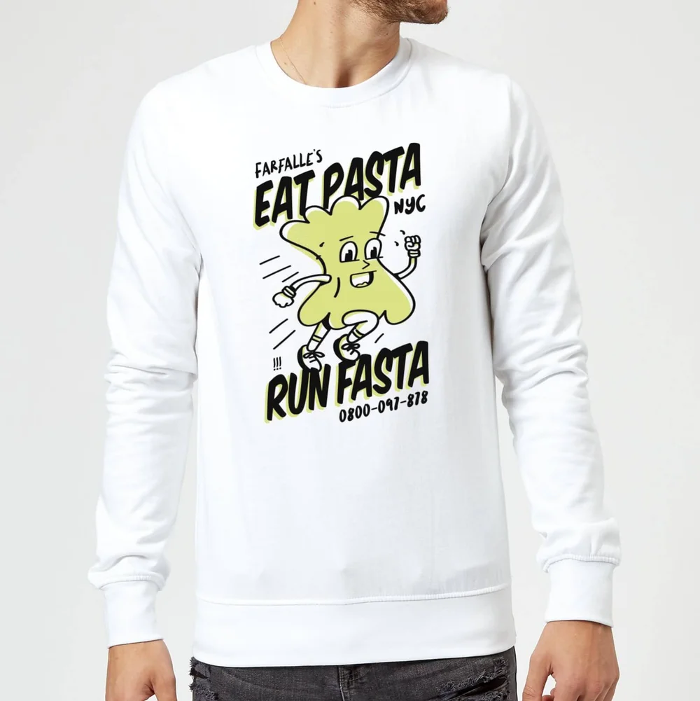 EAT PASTA RUN FASTA Sweatshirt - White - S - Weiß Bild 1