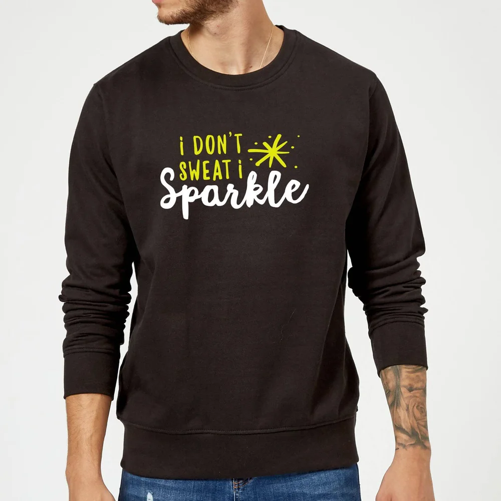 I Don't Sweat I Sparkle Sweatshirt - Black - S - Schwarz Bild 1