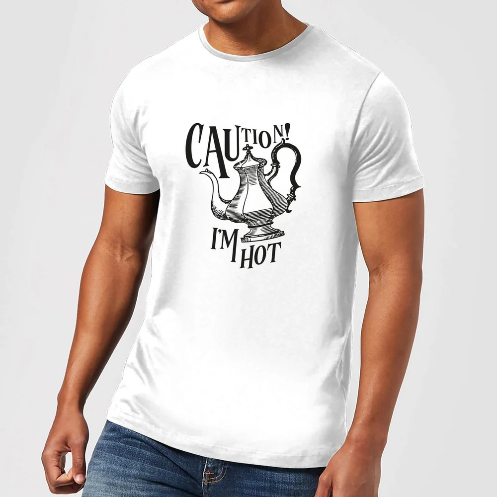 Caution! I'm Hot T-Shirt - White - S - Weiß Bild 1