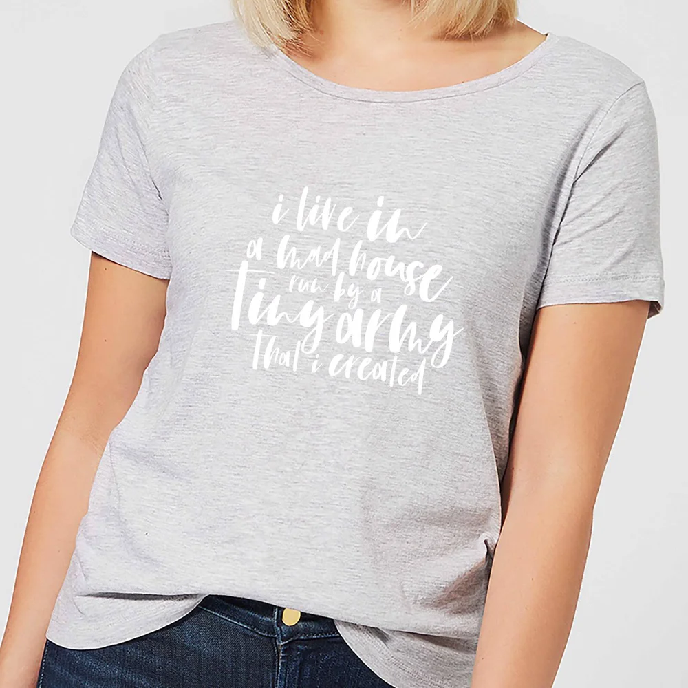 I Live In A Mad House Women's T-Shirt - Grey - L - Grau Bild 1