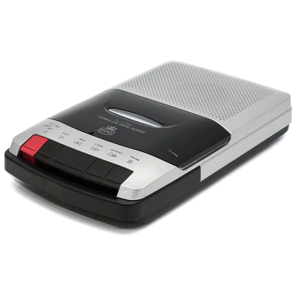 GPO 162B Portable Desktop Cassette Recorder with Built-in Speaker - Silver/Black Bild 1
