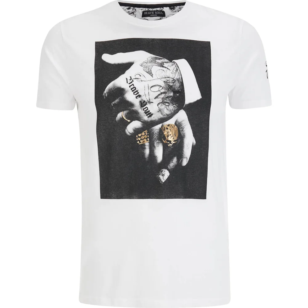 Brave Soul Men's Viggo T-Shirt - White - S - Weiß Bild 1