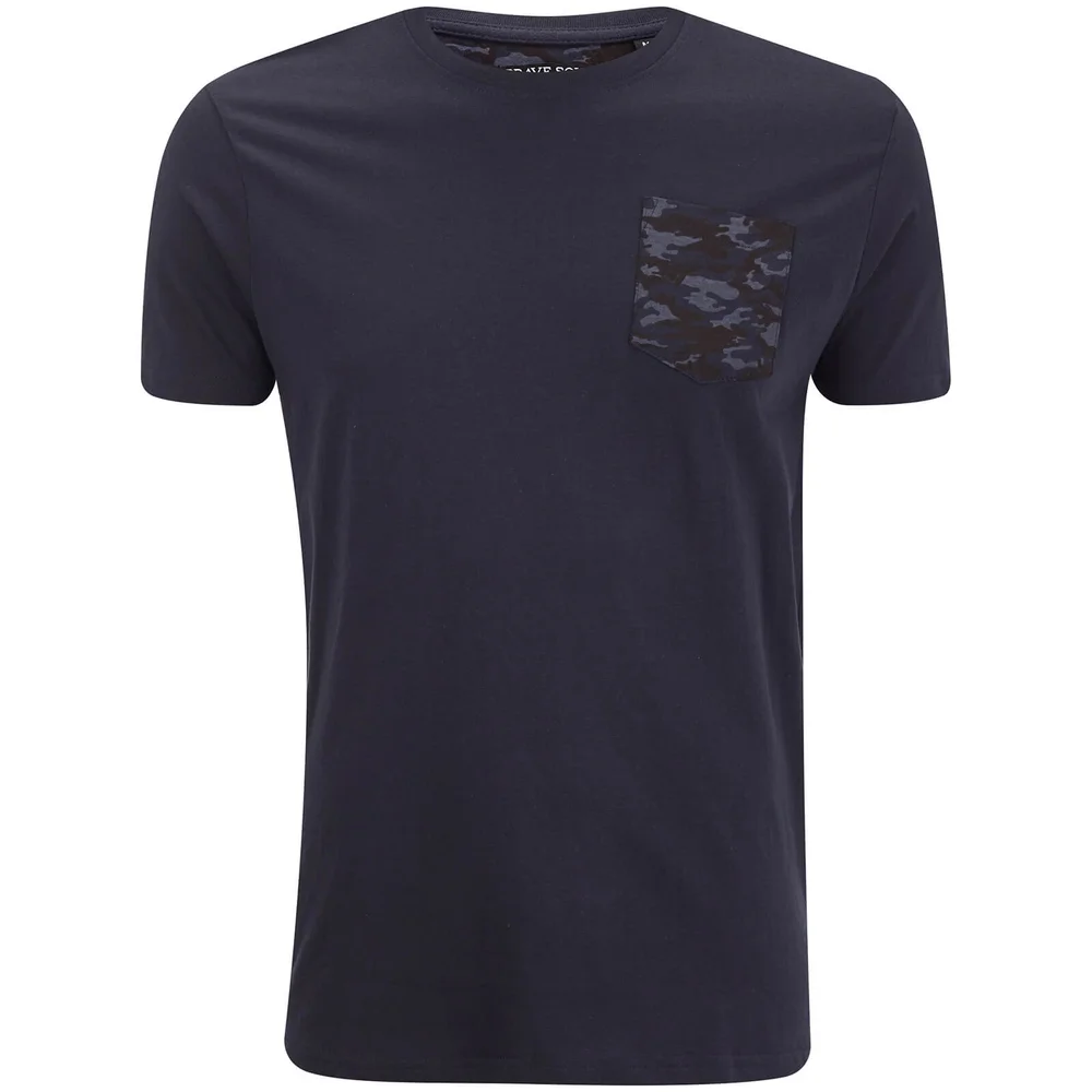 Brave Soul Men's Pulp Camo Pocket T-Shirt - Navy - S - Marineblau Bild 1