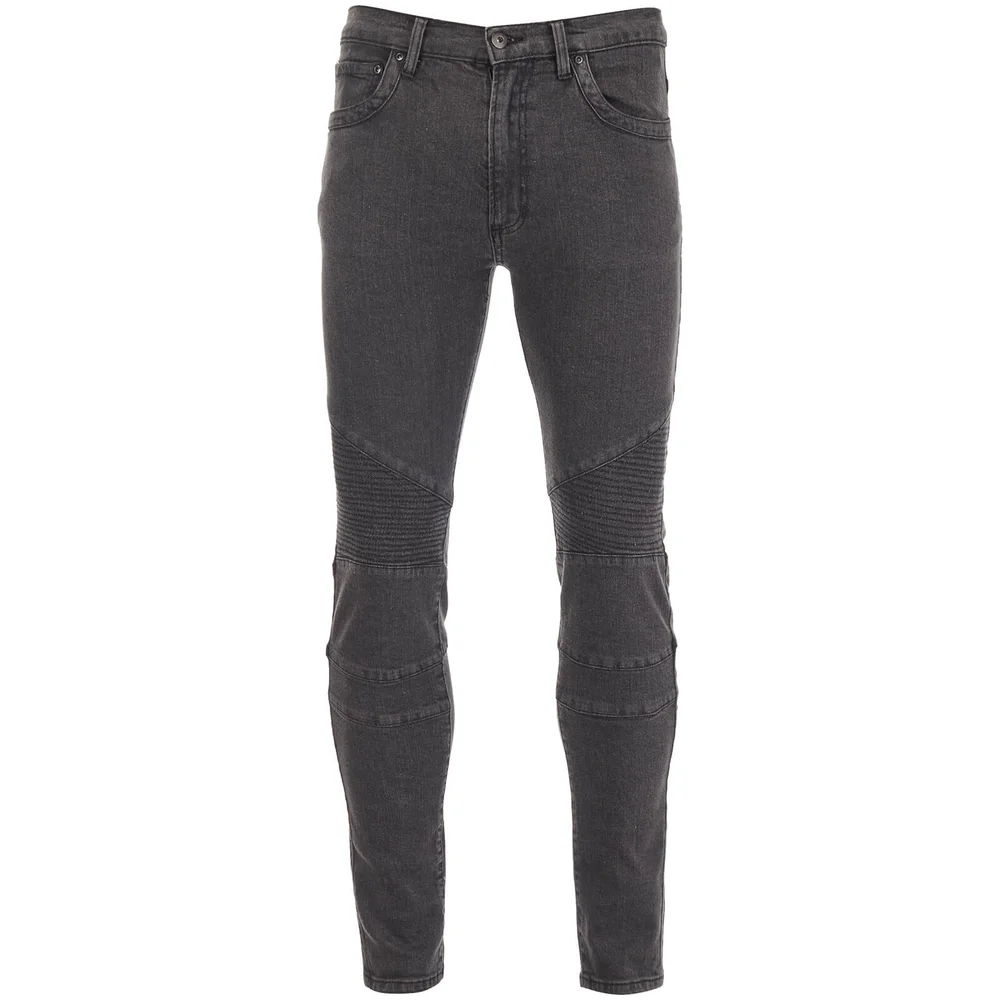 D-Struct Men's Biker Slim Fit Jeans - Grey - W28/L31 - Grau Bild 1