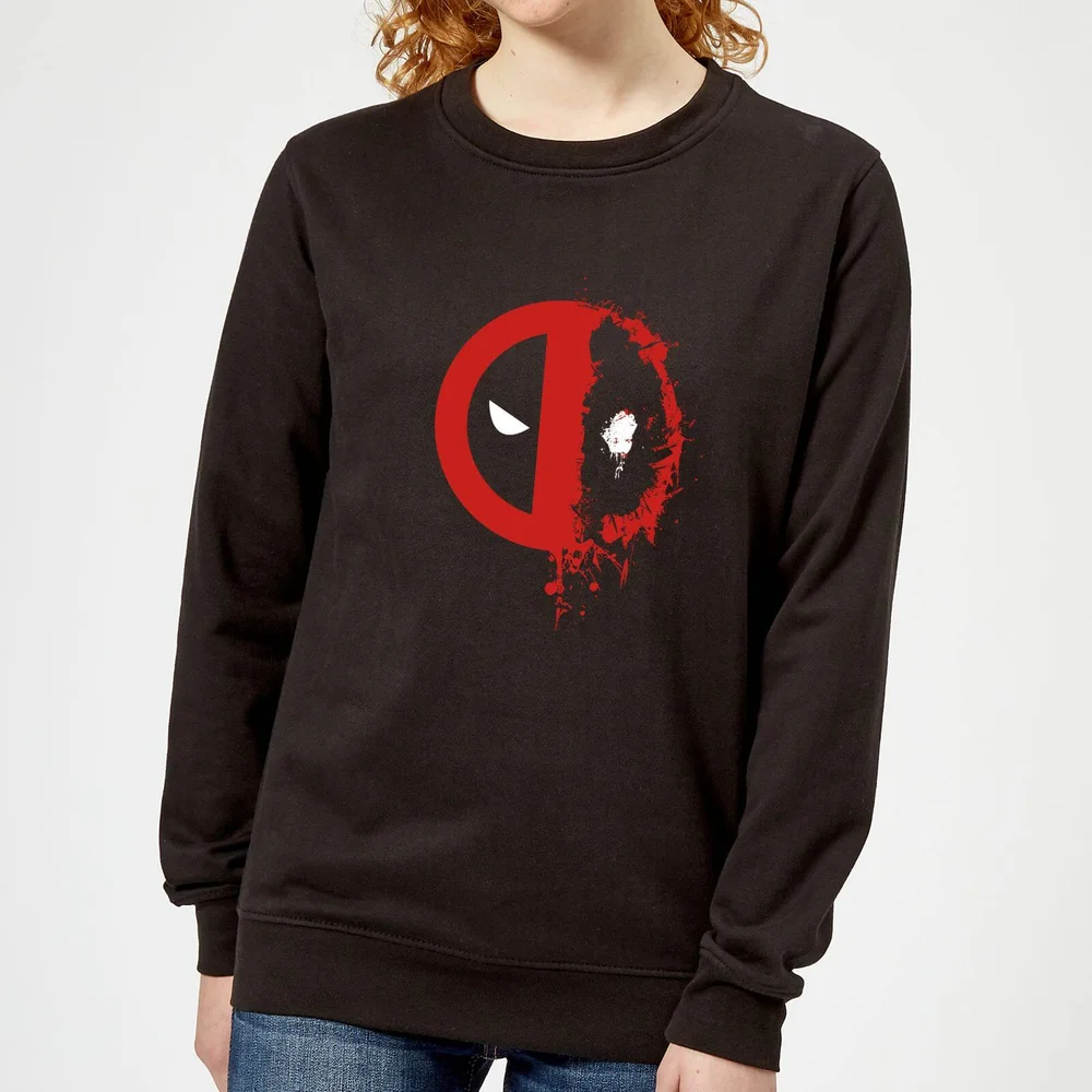 Marvel Deadpool Split Splat Logo Frauen Sweatshirt - Schwarz - S Bild 1