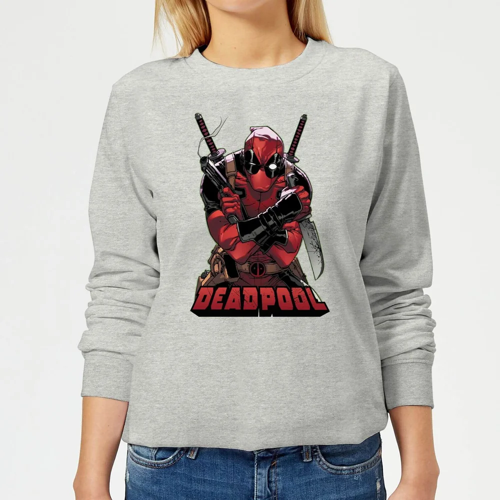 Marvel Deadpool Ready For Action Damen Pullover - Grau - 3XL - Grau Bild 1
