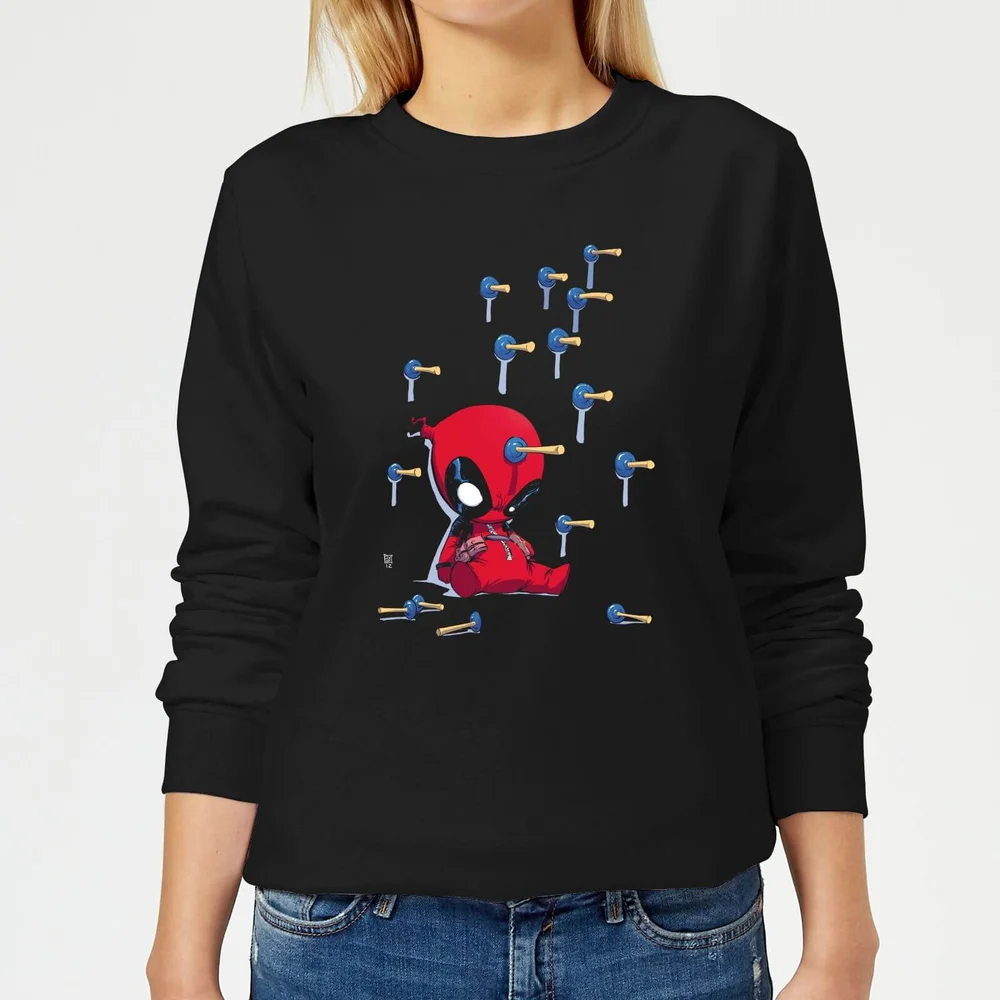 Marvel Deadpool Cartoon Knockout Damen Pullover - Schwarz - S Bild 1