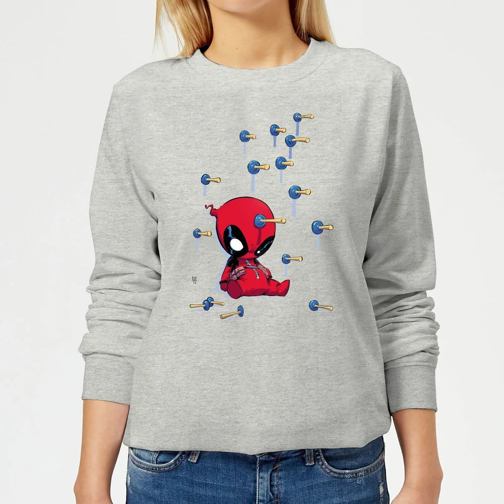 Marvel Deadpool Cartoon Knockout Damen Pullover - Grau - 3XL - Grau Bild 1