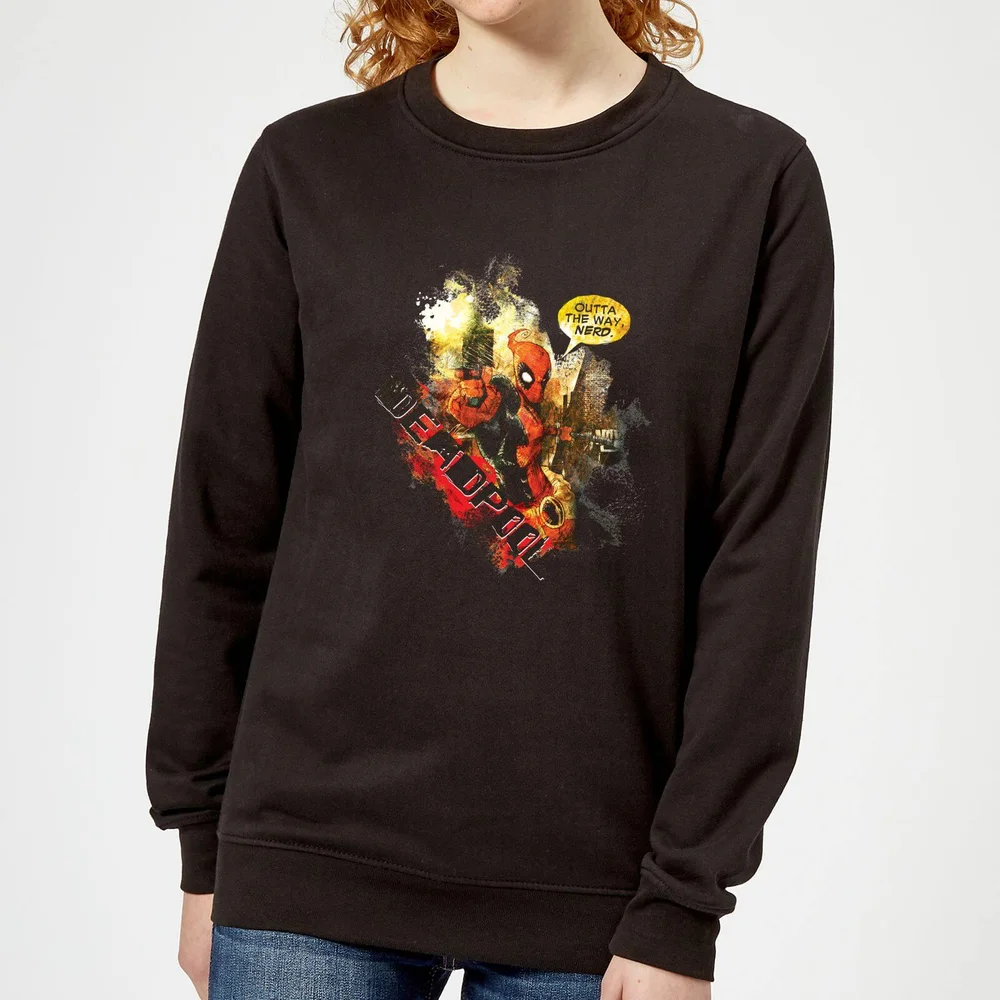 Marvel Deadpool Outta The Way Nerd Damen Pullover - Schwarz - S Bild 1