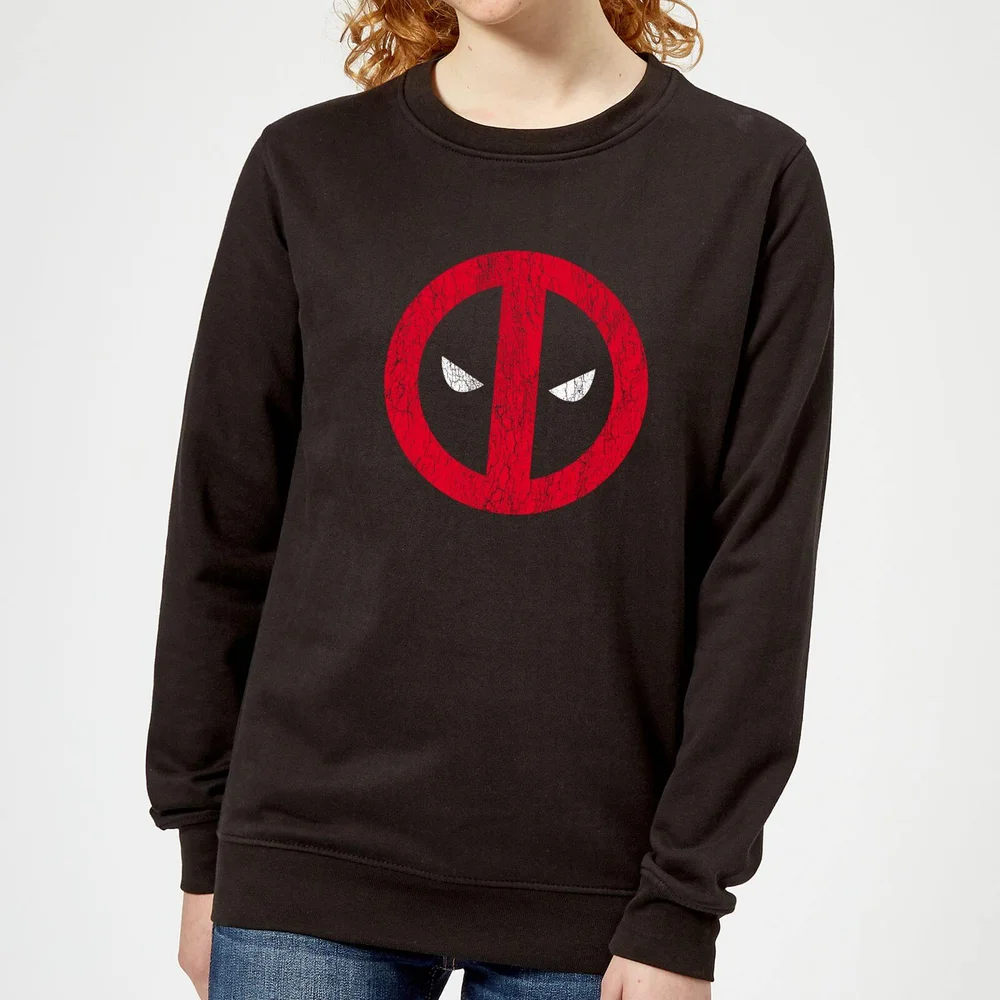 Marvel Deadpool Cracked Logo Damen Pullover - Schwarz - S Bild 1