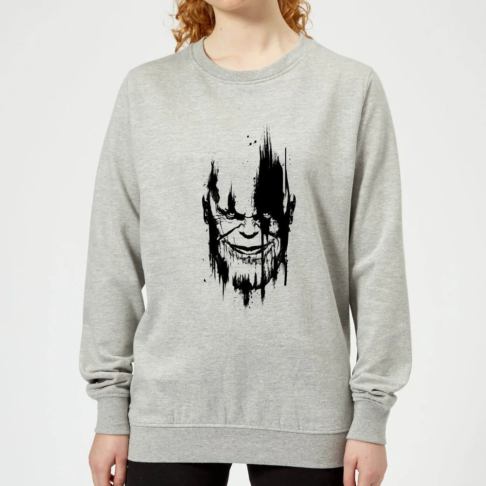 Marvel Avengers Infinity War Thanos Face Damen Pullover - Grau - 3XL - Grau Bild 1