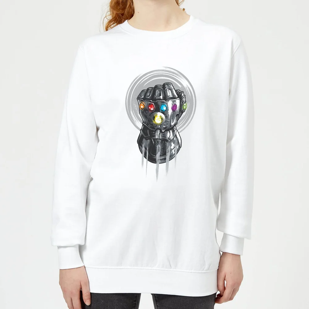Marvel Avengers Infinity War Thanos Infinite Power Fist Damen Pullover - Weiß - S Bild 1