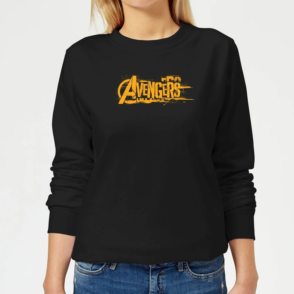 Marvel Avengers Infinity War Orange Logo Damen Pullover - Schwarz - S Bild 1