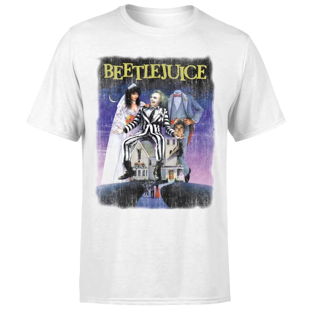Beetlejuice Distressed Poster T-Shirt - Weiß - S Bild 1