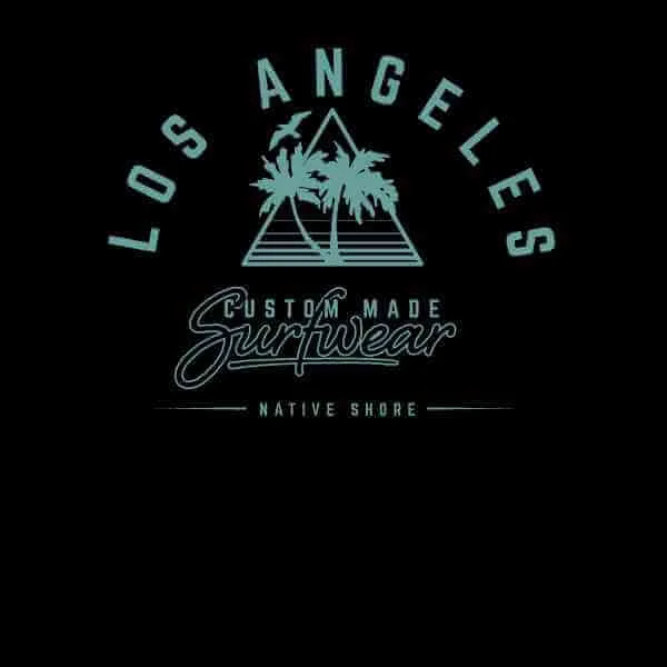 Native Shore Men's Los Angeles Surfwear T-Shirt - Black