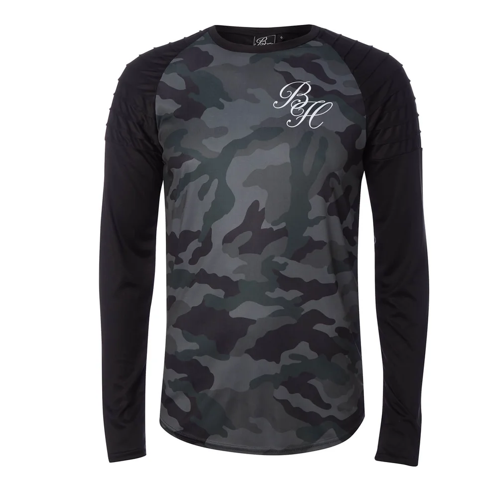 Beck & Hersey Men's Rib Panel Camo Long Sleeve T-Shirt - Khaki - S - Grün Bild 1