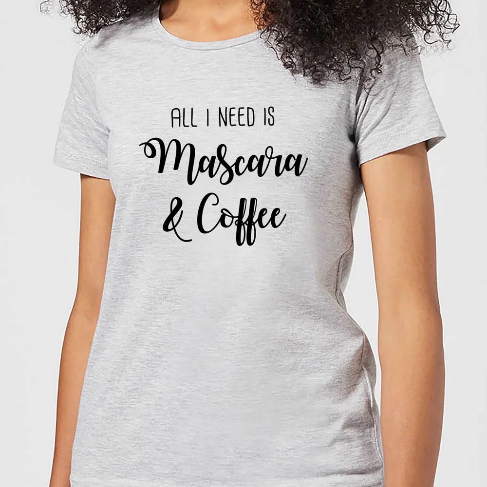 All I Need Is Mascara And Coffee Women's T-Shirt - Grey - S - Grau Bild 1