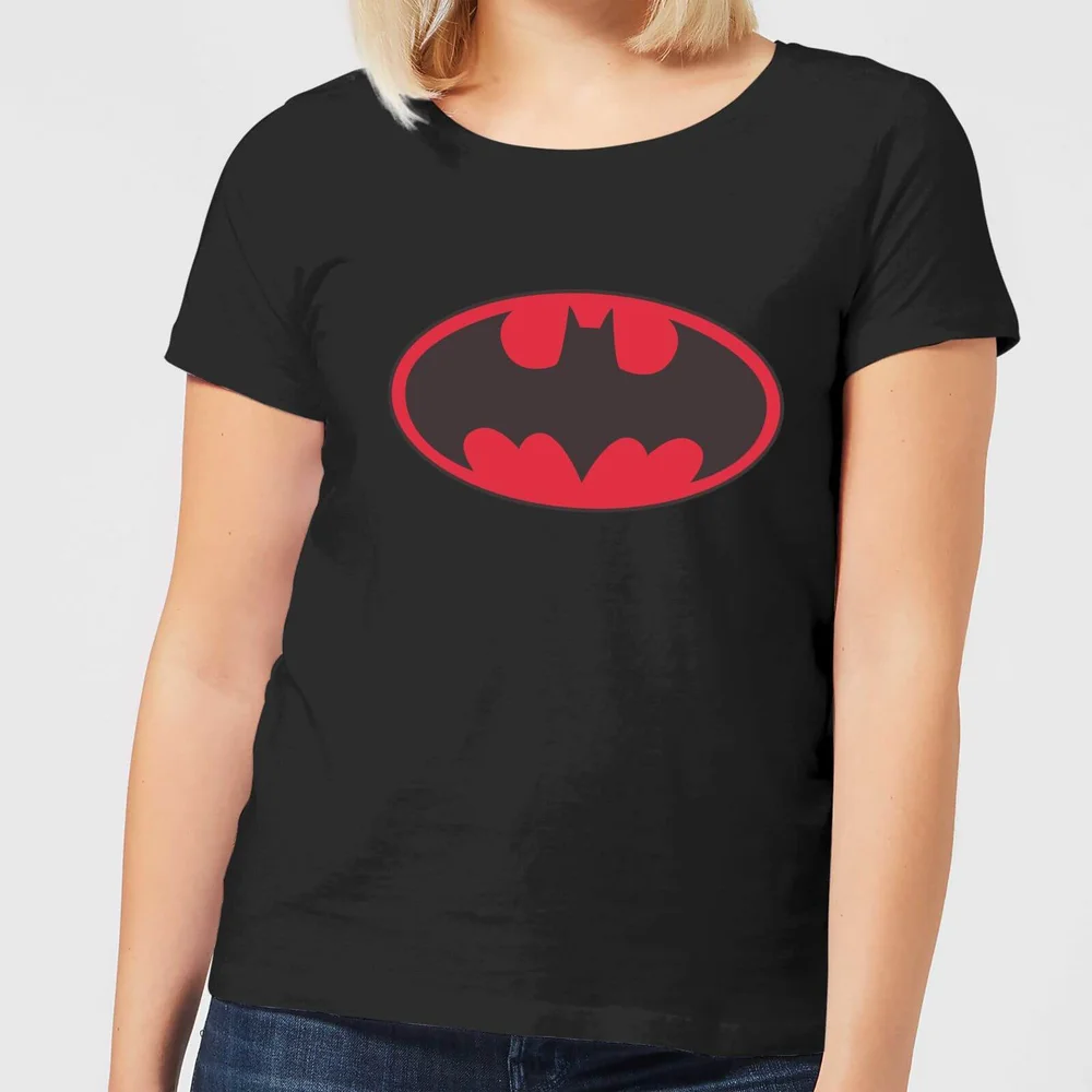 Batman Rot Logo Damen T-Shirt - Schwarz - XXL - Schwarz Bild 1