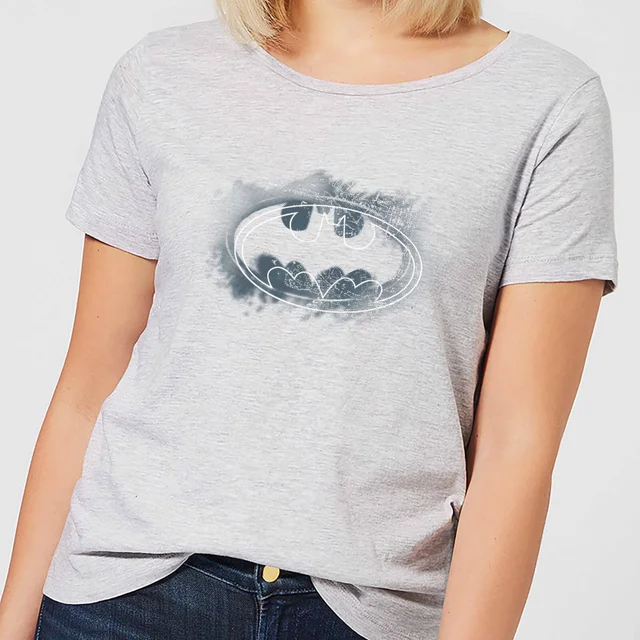 Batman Spray Logo Damen T-Shirt - Grau