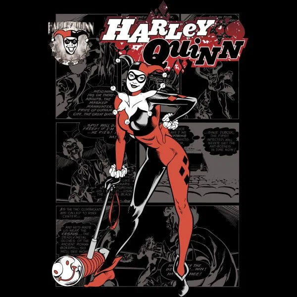 Batman Harley Quinn Comic Page Damen T-Shirt - Schwarz