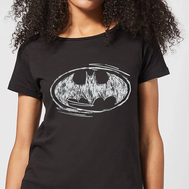 Batman Sketch Logo Damen T-Shirt - Schwarz