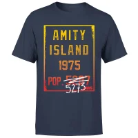 Der Weiße Hai Amity Population T-Shirt - Blau