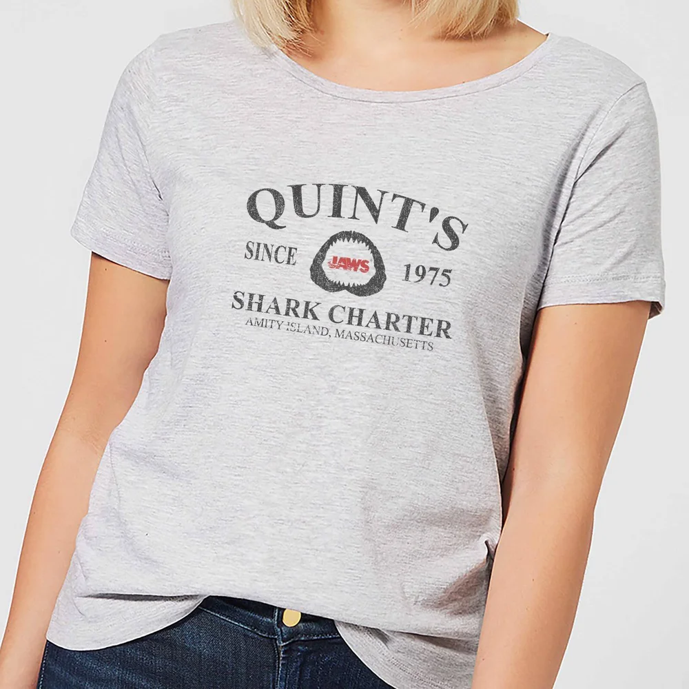 Der Weiße Hai Quints Shark Charter Damen T-Shirt - Grau - S Bild 1