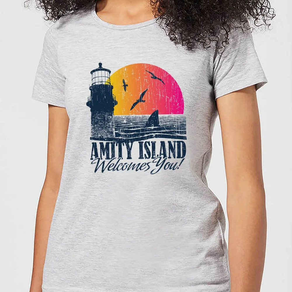 Der Weiße Hai Welcome To Amity Island Damen T-Shirt - Grau - S Bild 1