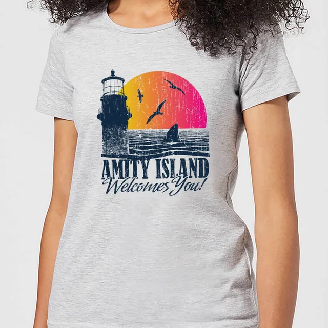 Der Weiße Hai Welcome To Amity Island Damen T-Shirt - Grau