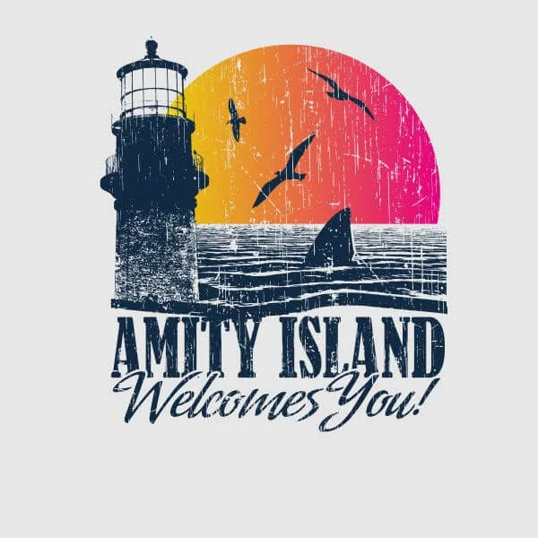 Der Weiße Hai Welcome To Amity Island Damen T-Shirt - Grau