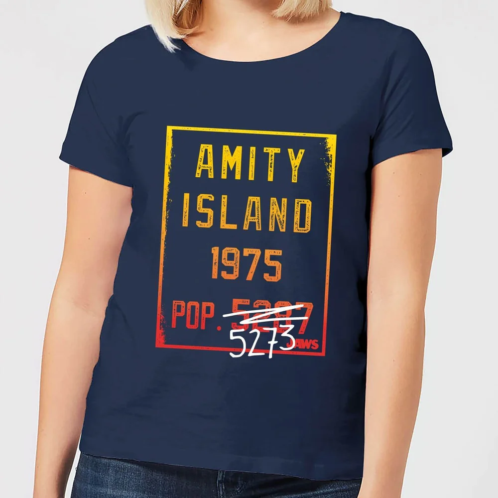 Der Weiße Hai Amity Population Damen T-Shirt - Blau - S Bild 1