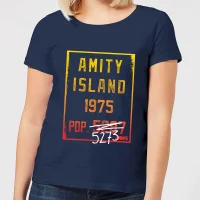 Der Weiße Hai Amity Population Damen T-Shirt - Blau