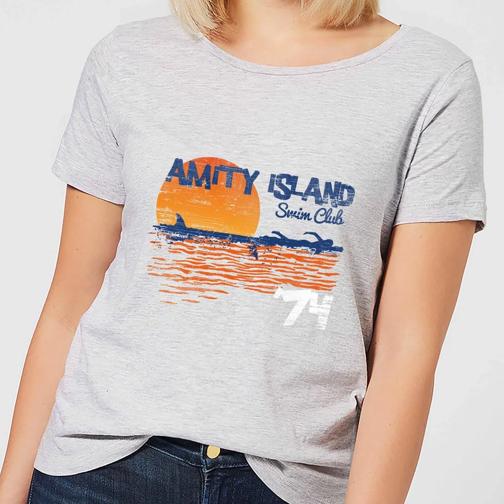 Der Weiße Hai Amity Swim Club Damen T-Shirt - Grau - S Bild 1